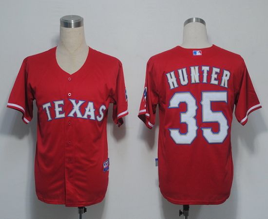 Custom Fan-Made Tommy Hunter Texas Rangers #35 Red Baseball Jersey