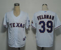Custom Fan-Made Scott Feldman Texas Rangers #39 White Baseball Jersey
