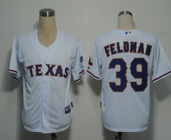Custom Fan-Made Scott Feldman Texas Rangers #39 White Baseball Jersey