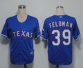 Custom Fan-Made Scott Feldman Texas Rangers #39 Blue Baseball Jersey
