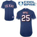 Custom Fan-Made Mike Napoli Texas Rangers #25 Blue Baseball Jersey