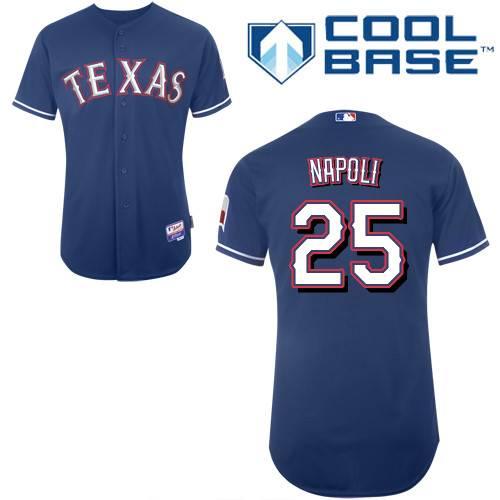 Custom Fan-Made Mike Napoli Texas Rangers #25 Blue Baseball Jersey