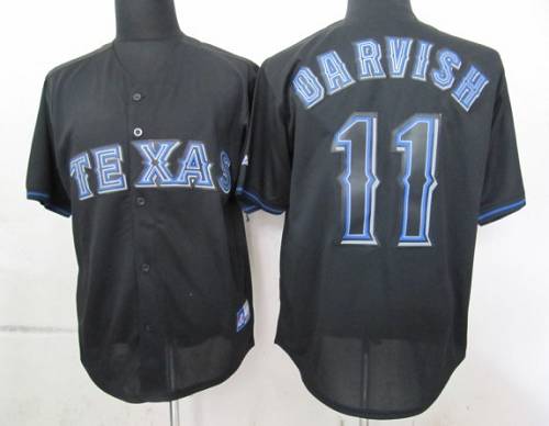 Custom Fan-Made Yu Darvish Texas Rangers #11 Black Baseball Jersey