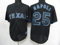Custom Fan-Made Mike Napoli Texas Rangers #25 Black Baseball Jersey