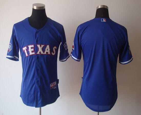 Custom Fan-Made Blue Texas Rangers Baseball Jersey Texas Rangers Blue Baseball Jersey
