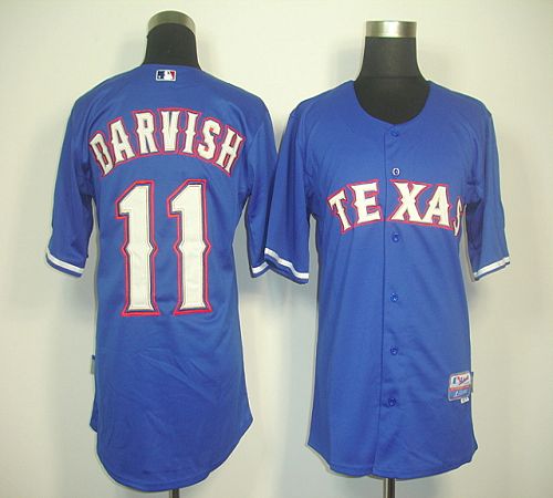 Custom Fan-Made Yu Darvish Texas Rangers #11 Blue Baseball Jersey