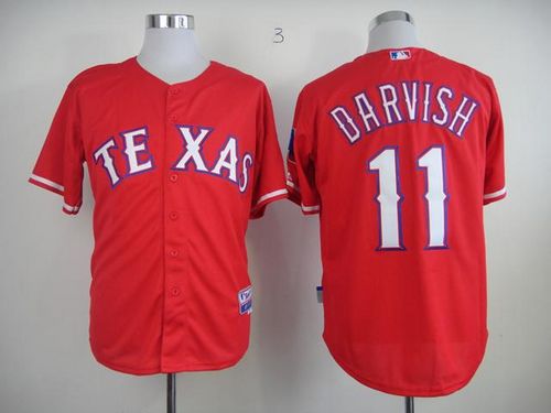 Custom Fan-Made Yu Darvish Texas Rangers #11 Red Baseball Jersey