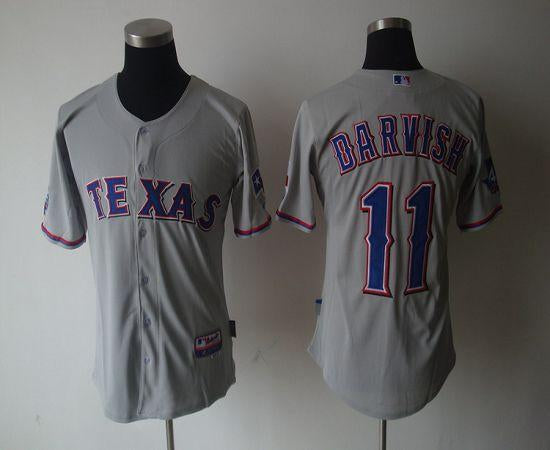 Custom Fan-Made Yu Darvish Texas Rangers #11 Grey Baseball Jersey