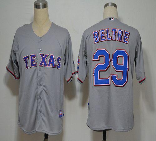 Custom Fan-Made Adrian Beltre Texas Rangers #29 Grey Baseball Jersey