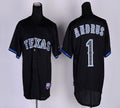 Custom Fan-Made Elvis Andrus Texas Rangers #1 Black Baseball Jersey