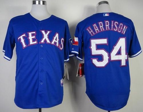 Custom Fan-Made Matt Harrison Texas Rangers #54 Blue Baseball Jersey
