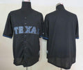 Custom Fan-Made Black Texas Rangers Baseball Jersey Texas Rangers Black Baseball Jersey