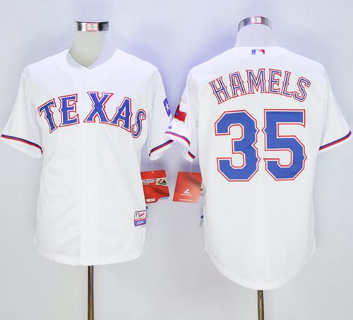 Custom Fan-Made Cole Hamels Texas Rangers #35 White Baseball Jersey