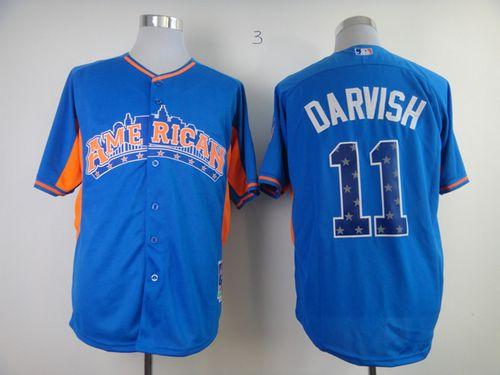 Custom Fan-Made Yu Darvish Texas Rangers #11 Blue 2013 All-Star Edition Baseball Jersey