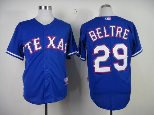 Custom Fan-Made Adrian Beltre Texas Rangers #29 Blue Baseball Jersey