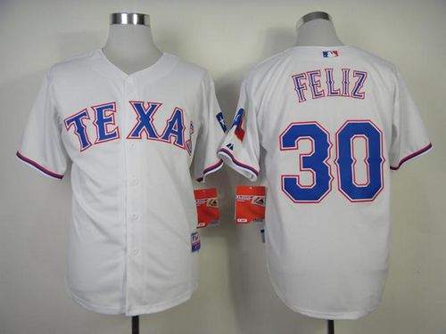 Custom Fan-Made Neftali Feliz Texas Rangers #30 White Baseball Jersey