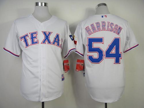 Custom Fan-Made Matt Harrison Texas Rangers #54 White Baseball Jersey