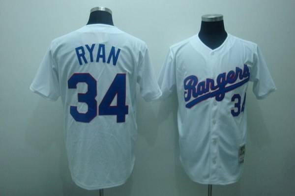 Custom Fan-Made Nolan Ryan Texas Rangers #34 White Throwback Baseball Jersey