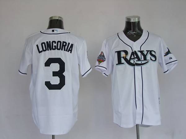 Custom Fan-Made Evan Longoria Tampa Bay Rays #3 White Baseball Jersey