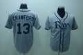 Custom Fan-Made Carl Crawford Tampa Bay Rays #13 Grey Baseball Jersey
