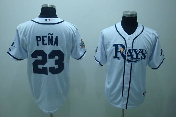Custom Fan-Made Carlos Pena Tampa Bay Rays #23 White Baseball Jersey