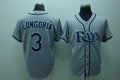 Custom Fan-Made Evan Longoria Tampa Bay Rays #3 Grey Baseball Jersey