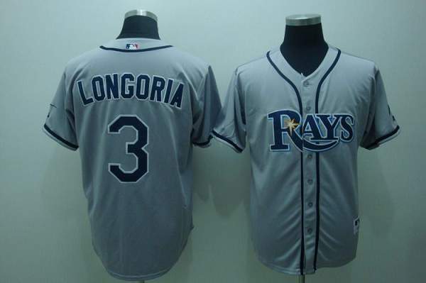 Custom Fan-Made Evan Longoria Tampa Bay Rays #3 Grey Baseball Jersey