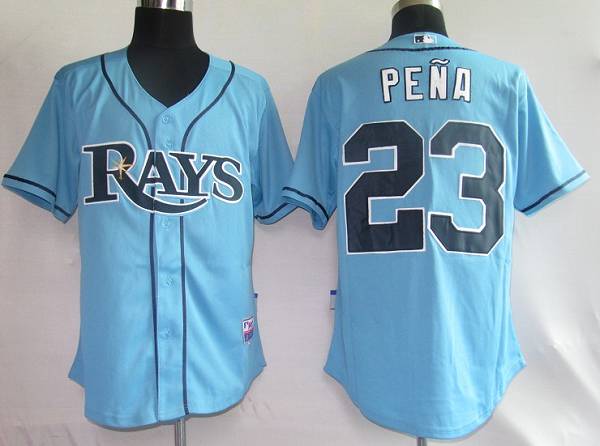 Custom Fan-Made Carlos Pena Tampa Bay Rays #23 Blue Baseball Jersey