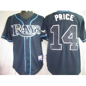 Custom Fan-Made David Price Dark Tampa Bay Rays #14 Blue Baseball Jersey