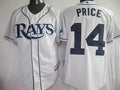 Custom Fan-Made David Price Tampa Bay Rays #14 Grey Baseball Jersey