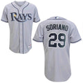 Custom Fan-Made Rafael Soriano Tampa Bay Rays #29 Grey Baseball Jersey