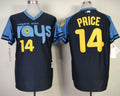 Custom Fan-Made David Price Dark Tampa Bay Rays #14 Blue 1970 Throwback Turn Back Clock Edition Baseball Jersey