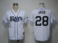 Custom Fan-Made John Jaso Tampa Bay Rays #28 White Baseball Jersey