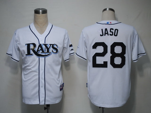 Custom Fan-Made John Jaso Tampa Bay Rays #28 White Baseball Jersey