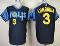 Custom Fan-Made Evan Longoria Dark Tampa Bay Rays #3 Blue 1970 Throwback Turn Back Clock Edition Baseball Jersey