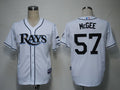 Custom Fan-Made Jake Mcgee Tampa Bay Rays #57 White Baseball Jersey