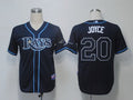 Custom Fan-Made Matt Joyce Dark Tampa Bay Rays #20 Blue Baseball Jersey