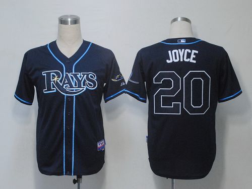 Custom Fan-Made Matt Joyce Dark Tampa Bay Rays #20 Blue Baseball Jersey