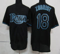 Custom Fan-Made Ben Zobrist Tampa Bay Rays #18 Black Baseball Jersey