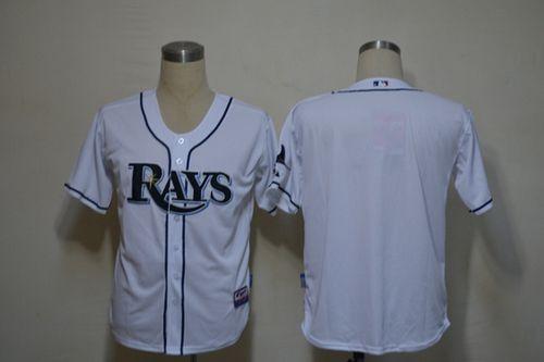 Custom Fan-Made White Tampa Bay Rays Baseball Jersey Tampa Bay Rays White Baseball Jersey