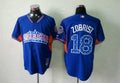 Custom Fan-Made Ben Zobrist Tampa Bay Rays #18 Blue 2013 All-Star Edition Baseball Jersey