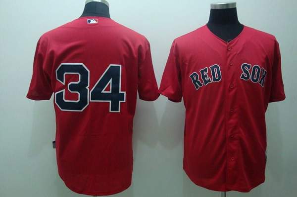 Custom Fan-Made David Ortiz Boston Red Sox #34 Red Baseball Jersey