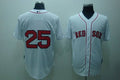 Custom Fan-Made Mike Lowell Boston Red Sox #25 Red Baseball Jersey