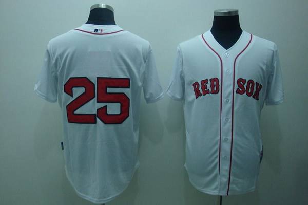 Custom Fan-Made Mike Lowell Boston Red Sox #25 Red Baseball Jersey