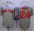 Custom Fan-Made David Price Boston Red Sox #24 Grey Baseball Jersey