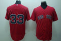 Custom Fan-Made Jason Varitek Boston Red Sox #33 Red Baseball Jersey