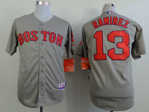 Custom Fan-Made Hanley Ramirez Boston Red Sox #13 Grey Baseball Jersey