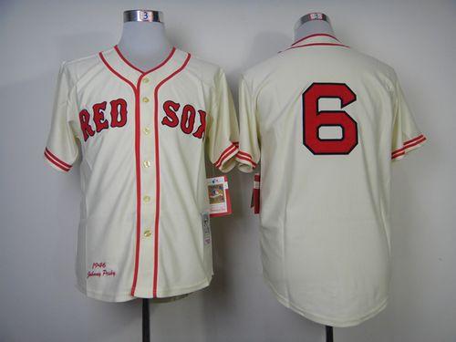 Custom Fan-Made Johnny Pesky Boston Red Sox #6 Red 1946 Throwback Baseball Jersey