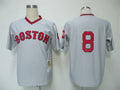 Custom Fan-Made Carl Yastrzemski Boston Red Sox #8 Grey Throwback Baseball Jersey