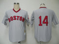 Custom Fan-Made Jim Rice Boston Red Sox #14 Grey Throwback Baseball Jersey